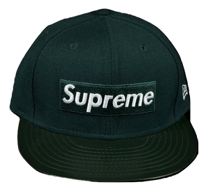 Supreme New Era Box Logo Leather Visor Cap - Green
