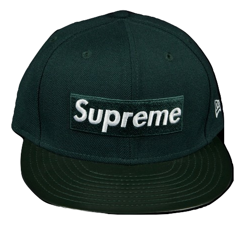 Supreme New Era Box Logo Leather Visor Cap - Green