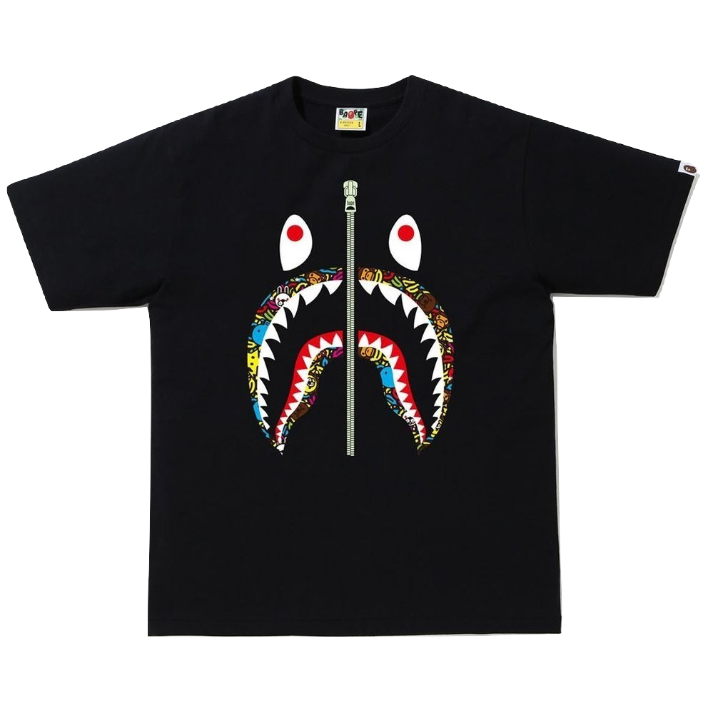 A Bathing Ape Milo Banana Pool Shark Tee - Black Bape