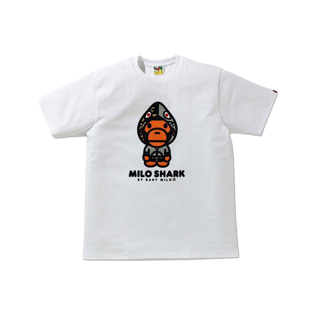 A Bathing Ape Milo Shark Tee - White/Gray Bape