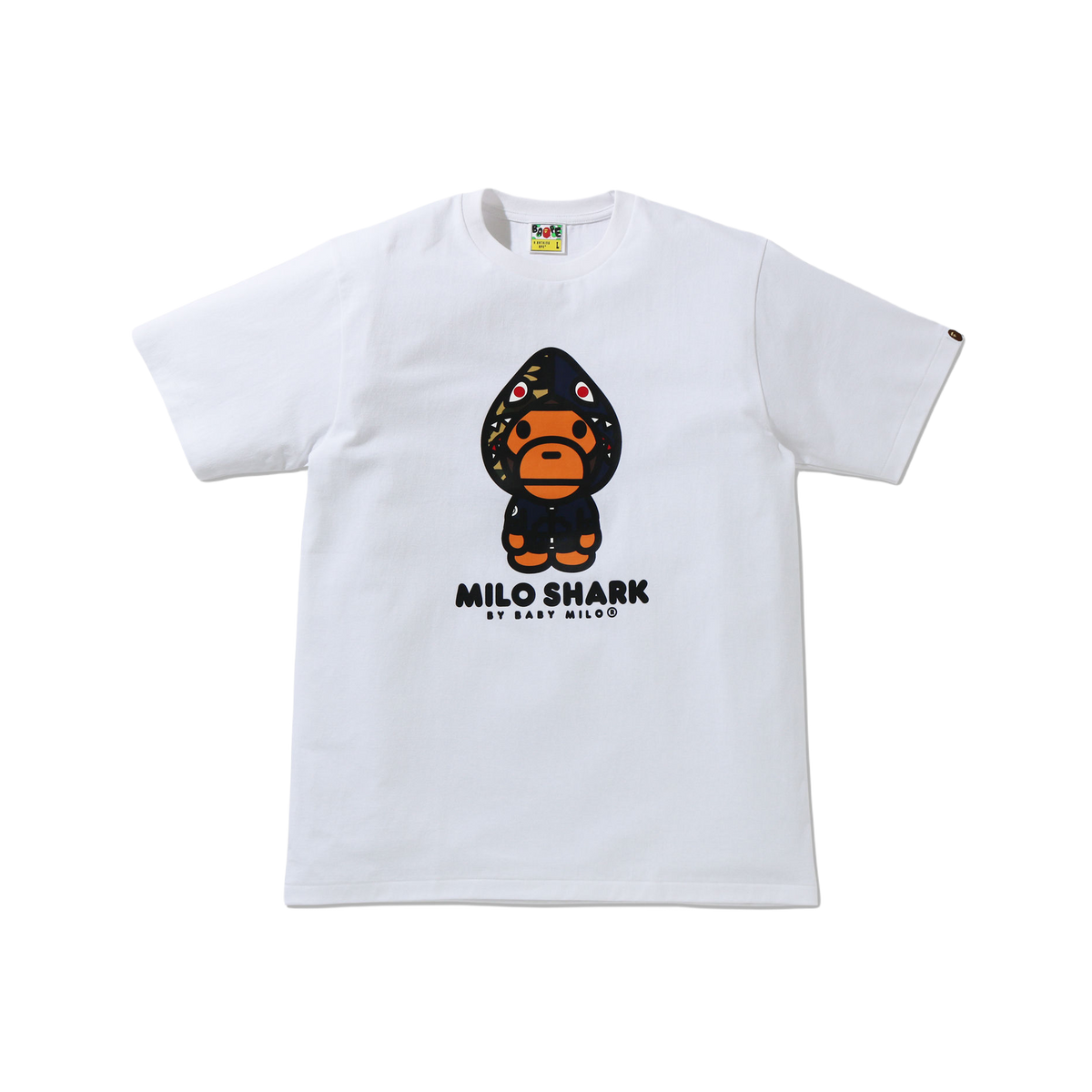A Bathing Ape Milo Shark Tee - White/Navy Bape