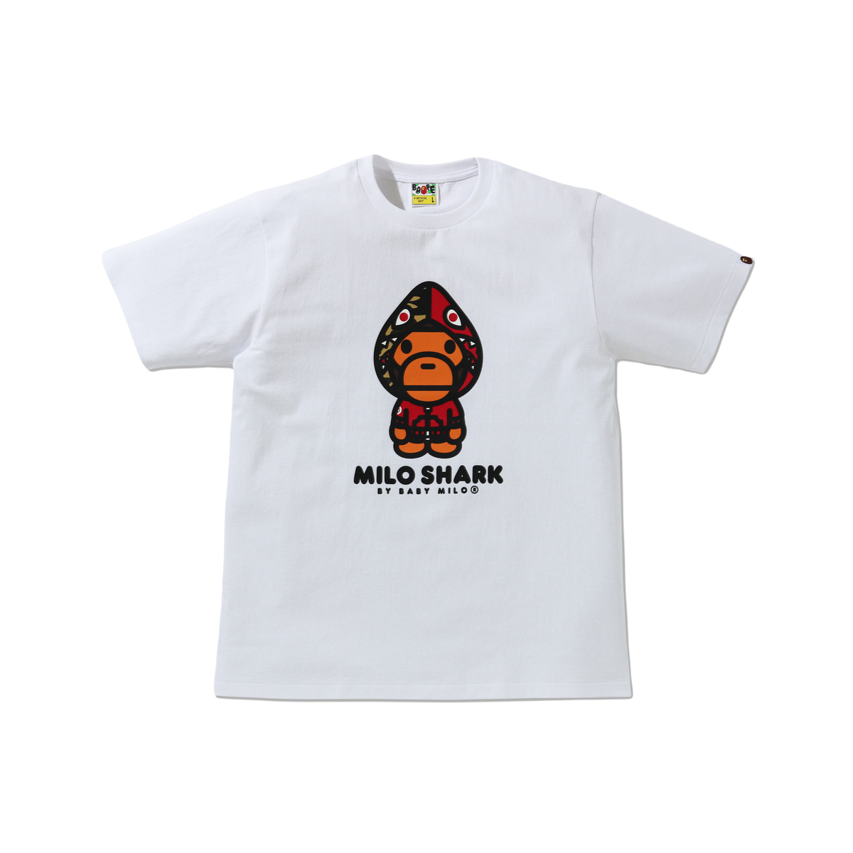 A Bathing Ape Milo Shark Tee - White/Red Bape