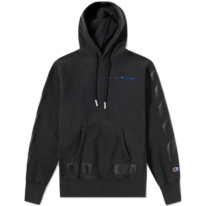 OFF-WHITE x Champion Pullover Hoodie - Black OFF-WHITE