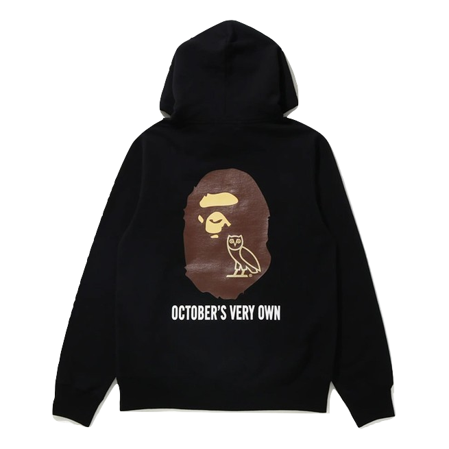 OVO x Bape Pullover Hoodie - Black Bape