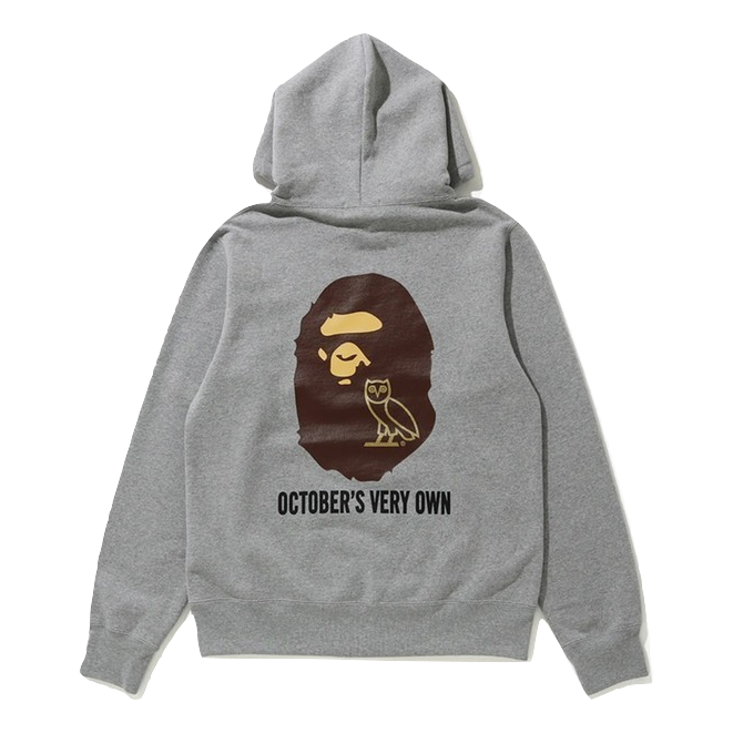 OVO x Bape Pullover Hoodie - Gray Bape