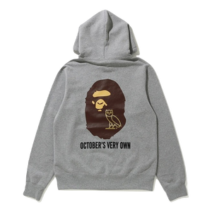OVO x Bape Pullover Hoodie - Gray Bape