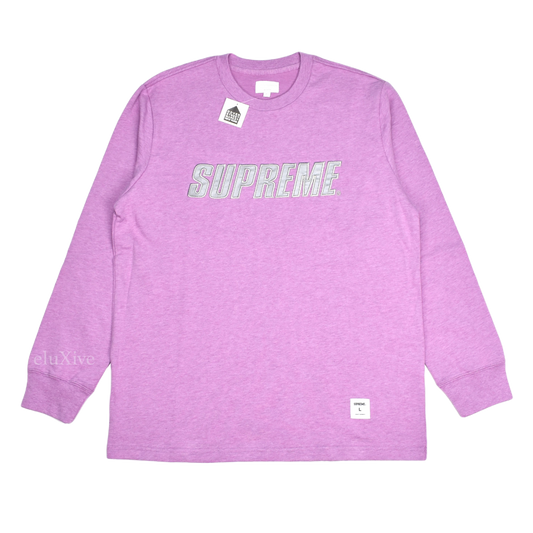 Supreme 3M Reflective Logo L/S - Magenta - Used