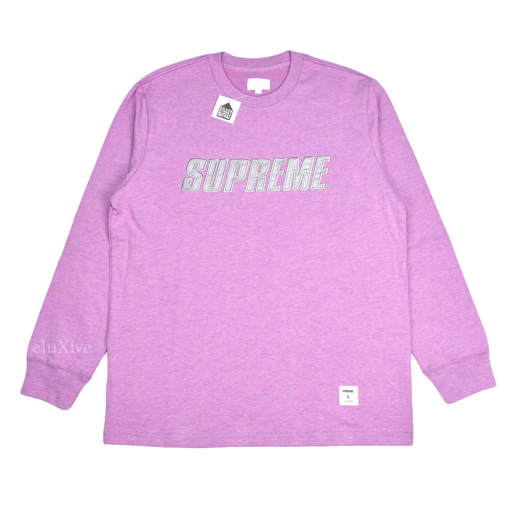 Supreme 3M Reflective Logo L/S - Magenta - Used