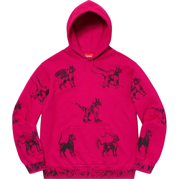 Supreme Animals Hooded Sweatshirt - Fuschia Supreme