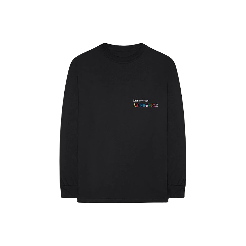 Travis Scott Greetings From L/S T-Shirt - Black - Used