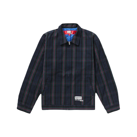 Supreme x Junya Watanabe x CDG Man Printed Work Jacket - Navy Plaid Supreme