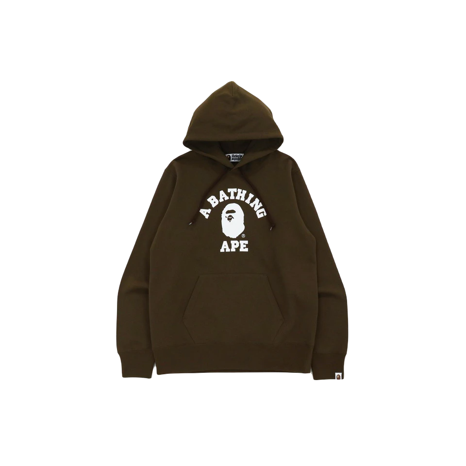 A Bathing Ape College Pullover Hoodie - Brown Bape