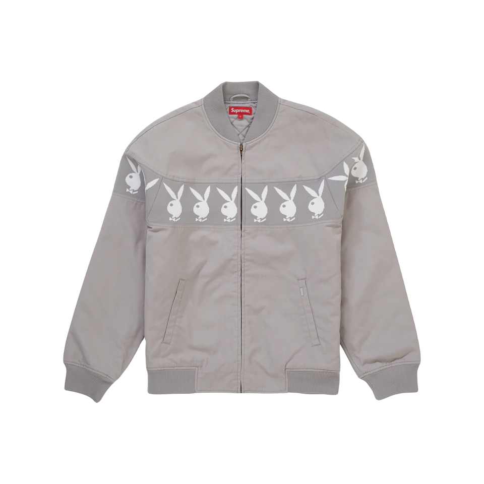 Supreme Playboy Crew Jacket - Grey Supreme