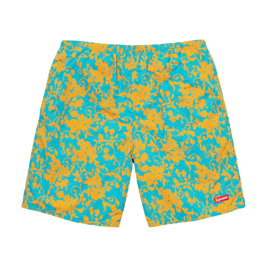 Supreme Nylon Water Short - Teal Floral Supreme