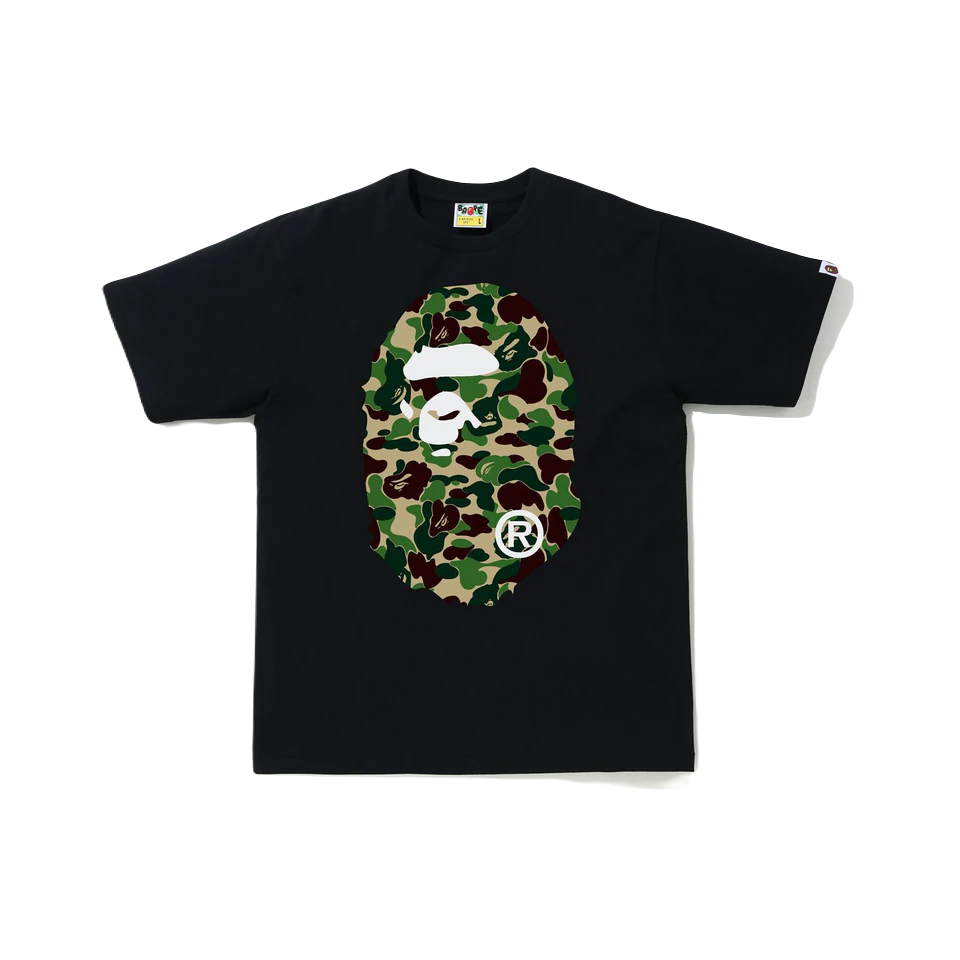 A Bathing Ape ABC Camo Big Ape Head Tee - Black/Green Camo Bape