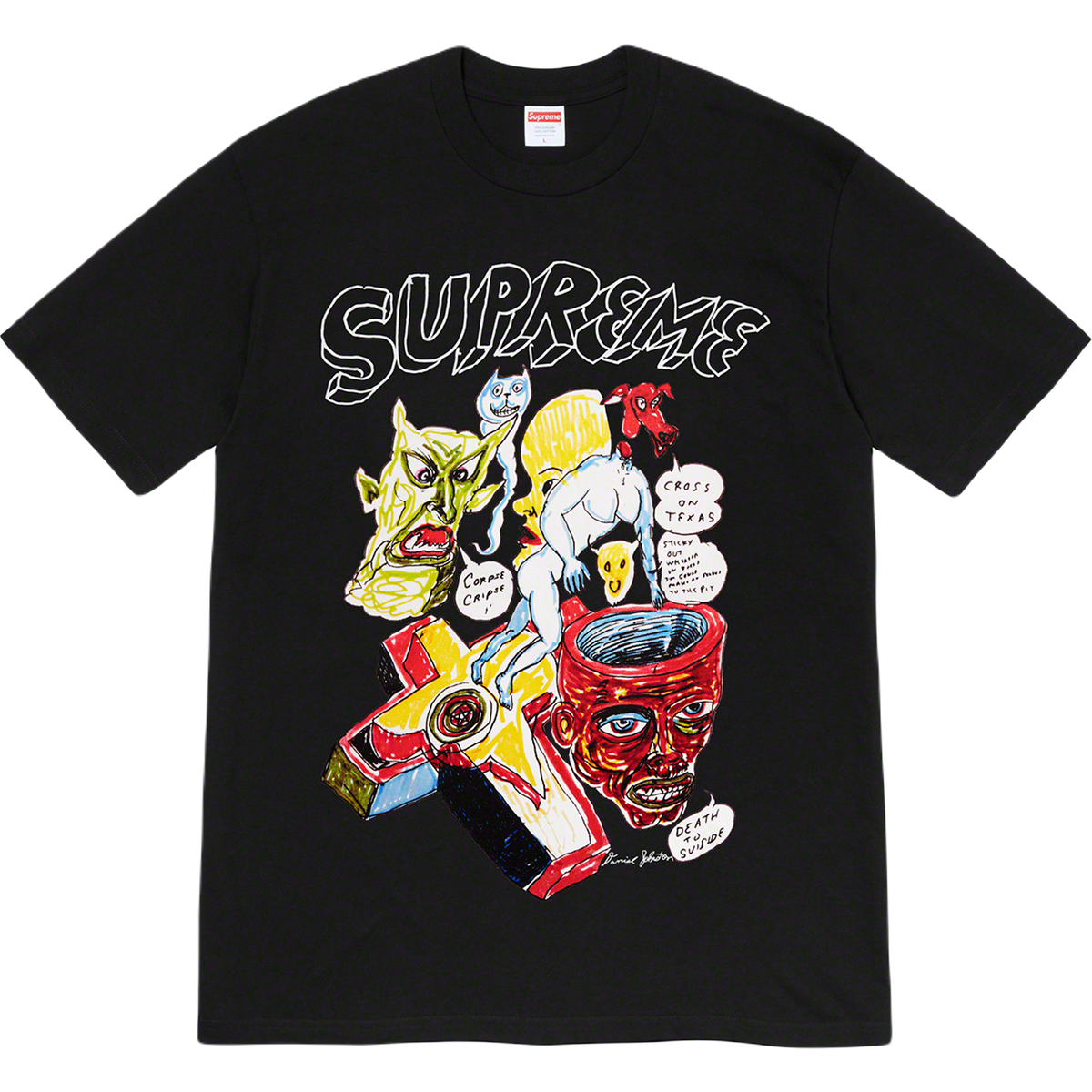 Supreme Daniel Johnston Tee - Black - Used Supreme