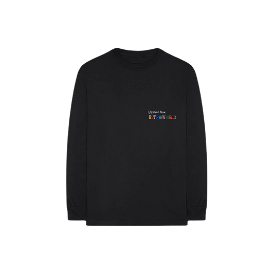 Travis Scott Greetings From L/S T-Shirt - Black