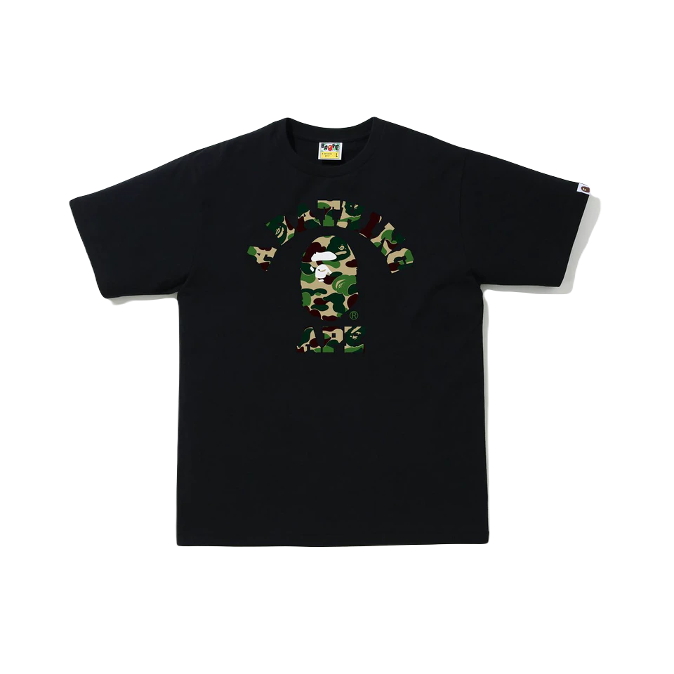 A Bathing Ape ABC Camo College Tee - Black/Green (SS21) Bape