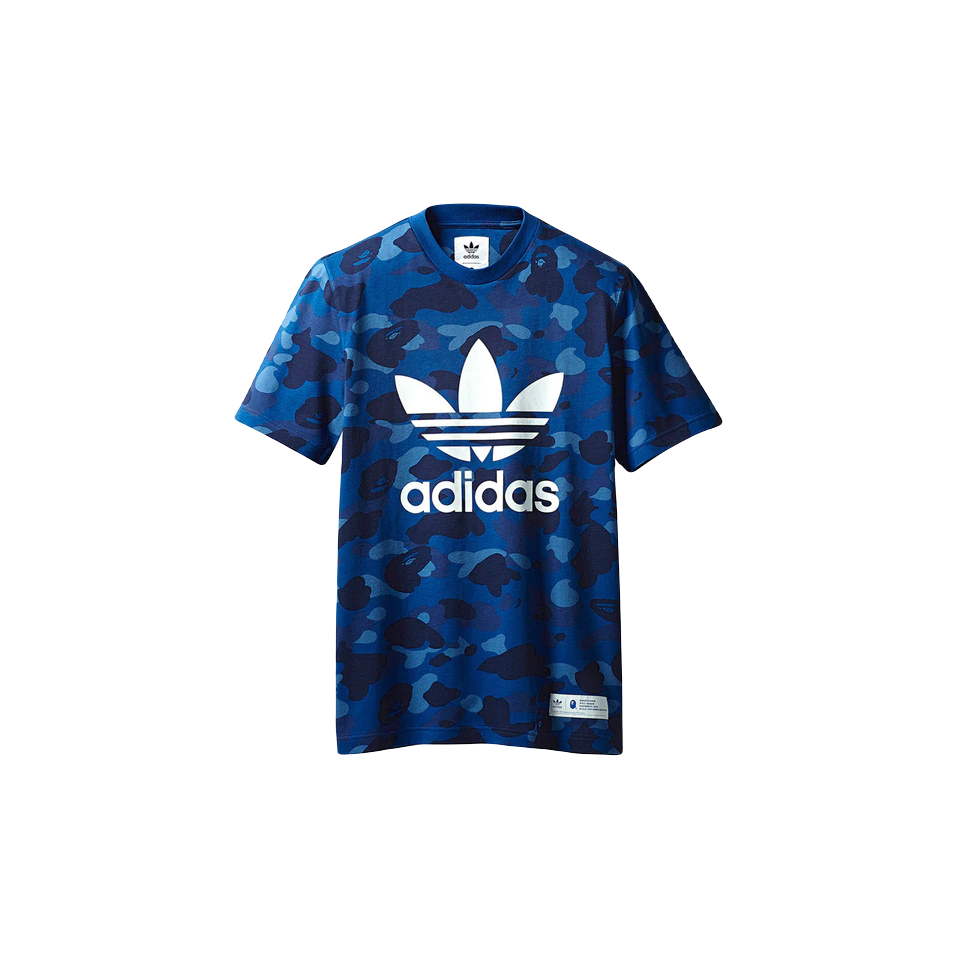 A Bathing Ape x Adidas Adicolor Tee - Blue - Used Bape