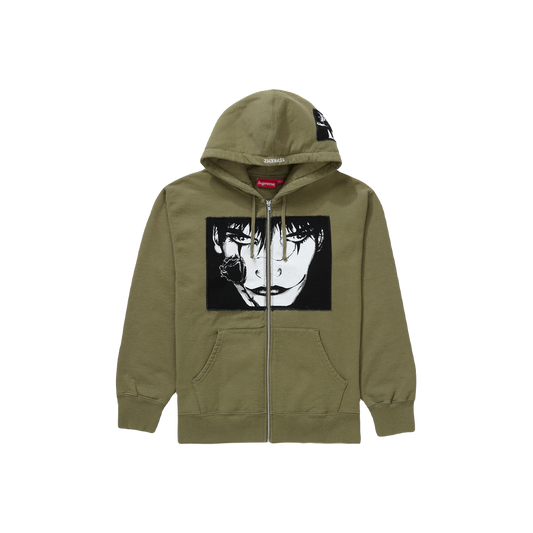 Supreme The Crow Zip Up Hooded Sweatshirt - Light Olive Supreme
