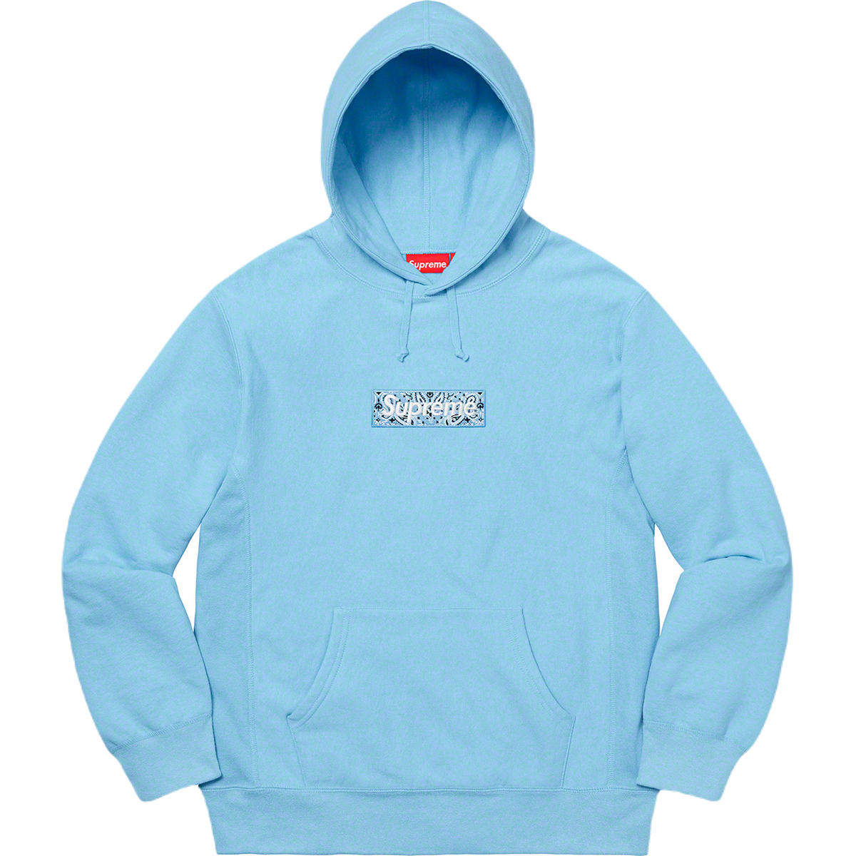 Supreme Bandana Box Logo Hooded Sweatshirt - Light Blue Supreme
