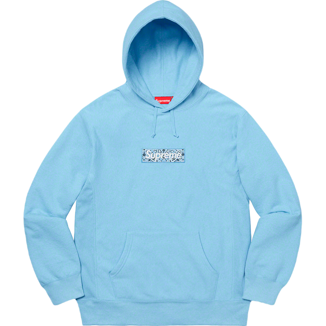 Supreme Bandana Box Logo Hooded Sweatshirt - Light Blue
