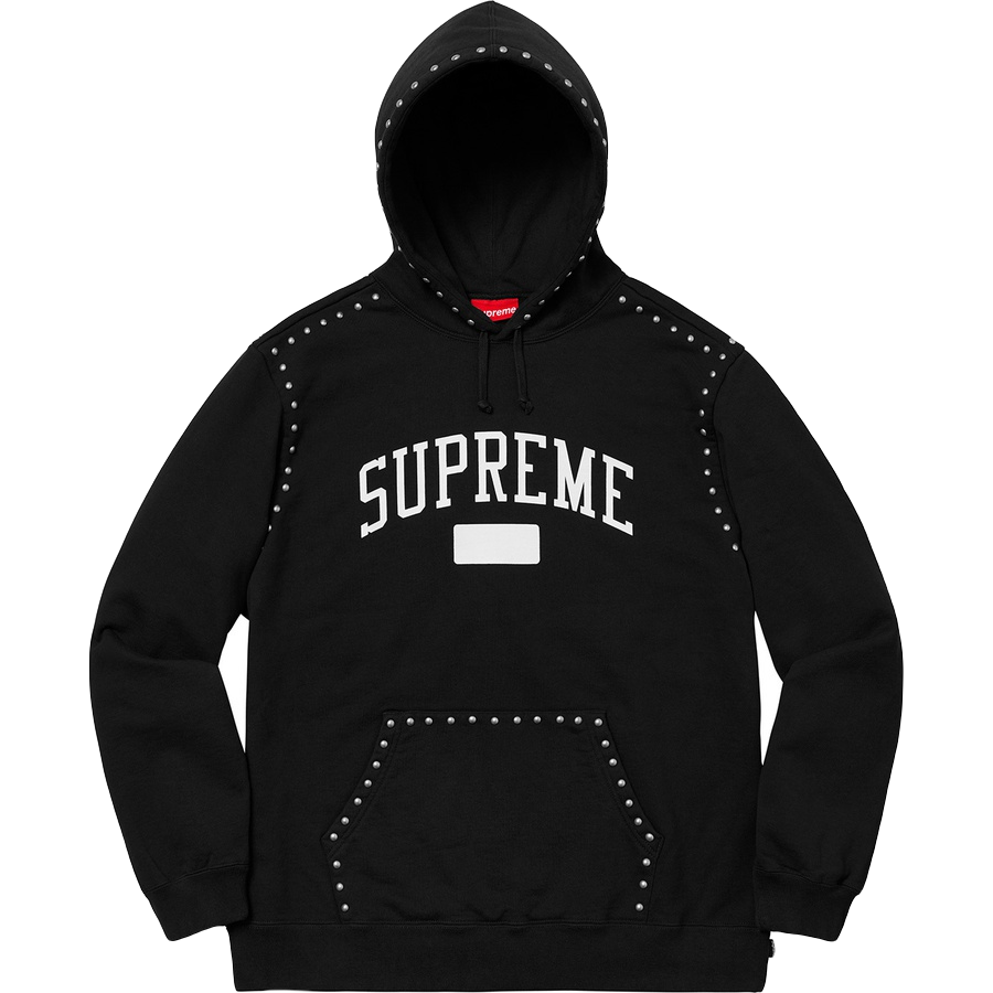 Supreme Studded Hooded Sweatshirt FW18 - Black Supreme