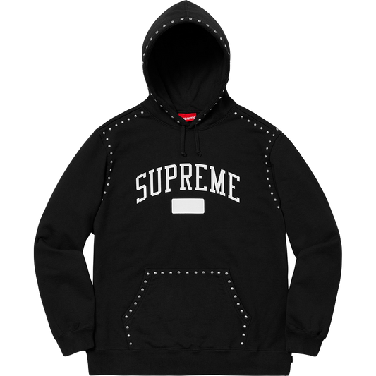 Supreme Studded Hooded Sweatshirt FW18 - Black Supreme