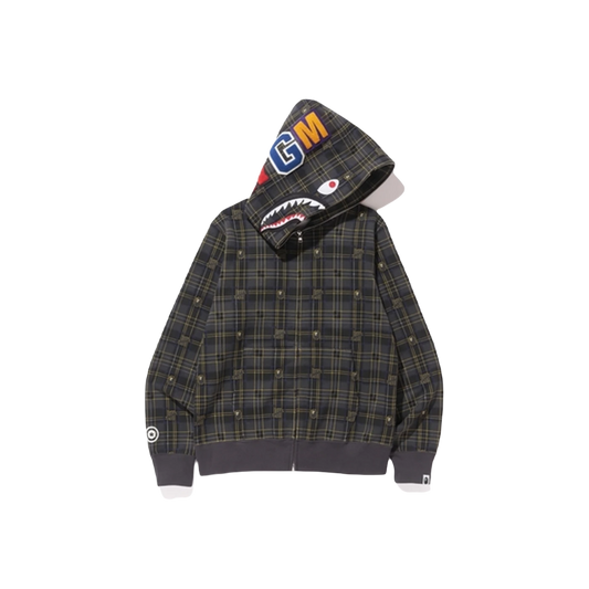 A Bathing Ape x Undefeated Check Shark Full Zip Jacket - Charcoal Bape