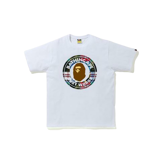 A Bathing Ape Patchwork Busy Works Tee - White Bape