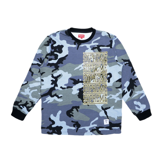Supreme Stacked L/S Top - Blue Camo Supreme