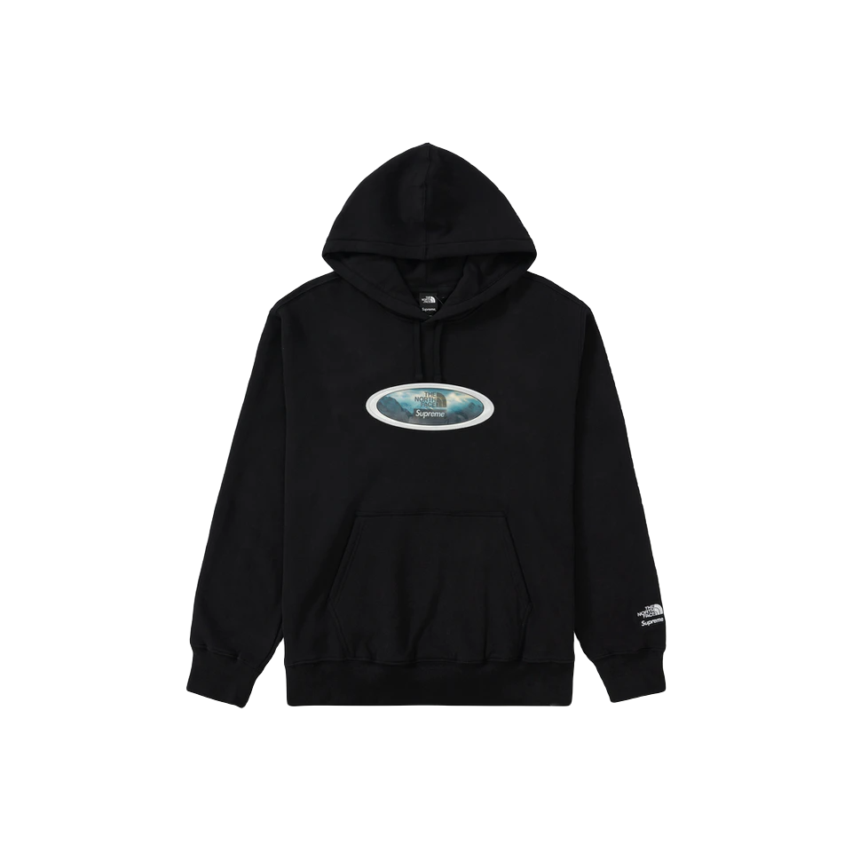 Supreme x The North Face Lenticular Mountains Hooded Sweatshirt - TNF Black Supreme