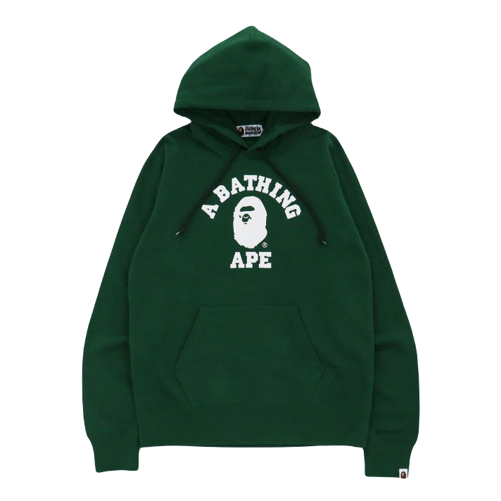 A Bathing Ape College Pullover Hoodie - Deep Jungle Bape