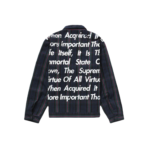 Supreme x Junya Watanabe x CDG Man Printed Work Jacket - Navy Plaid Supreme