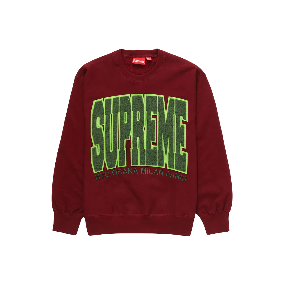 Supreme Cities Arc Crewneck - Cardinal Supreme