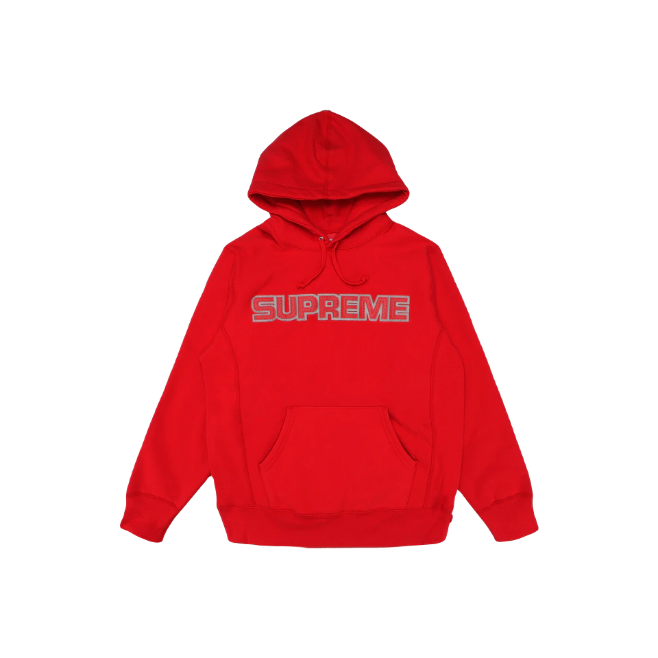 Supreme Perforated Leather Hooded Sweatshirt - Red Supreme