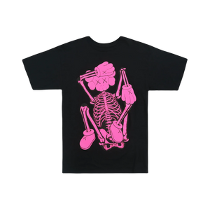 KAWS Skeleton New Fiction T-Shirt - Pink