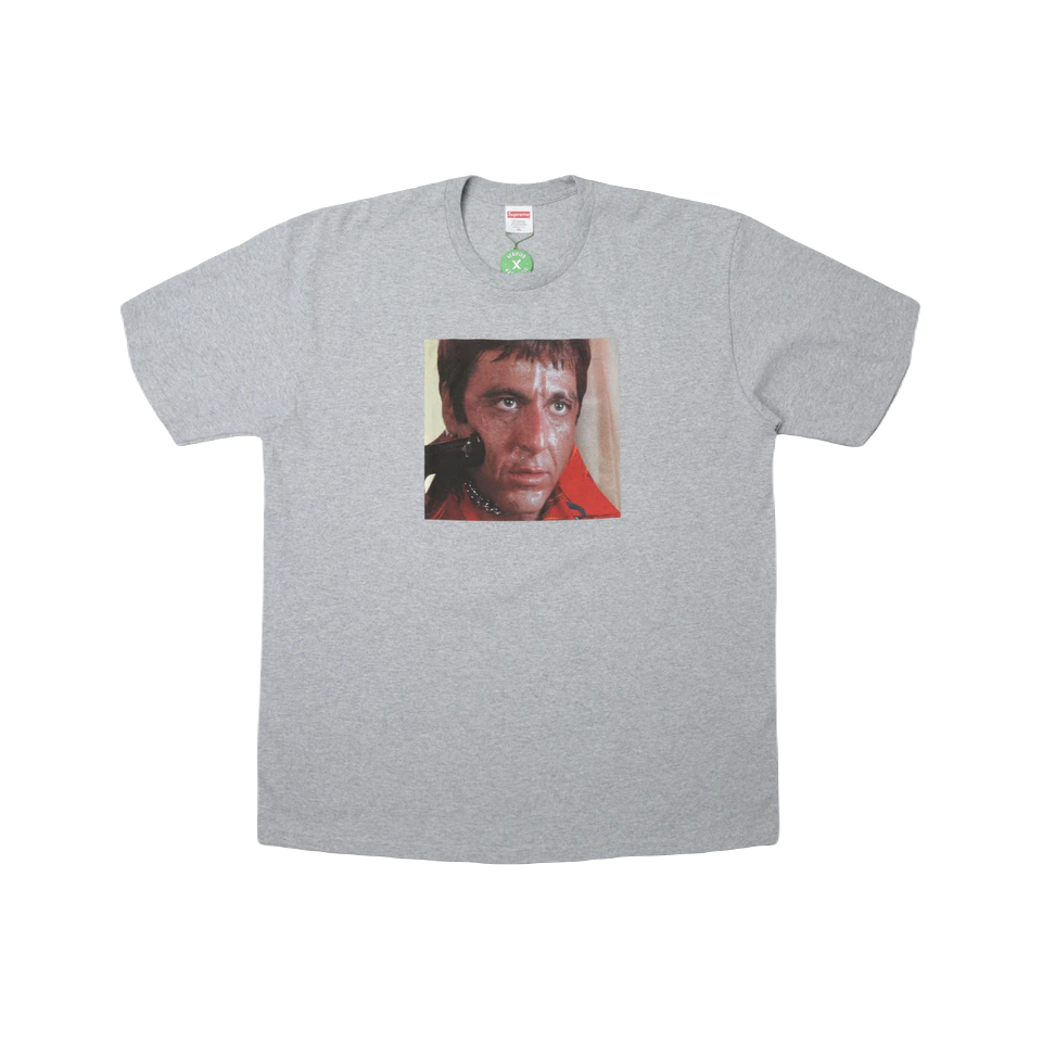 Supreme Scarface Shower Tee - Heather Grey - Used Supreme