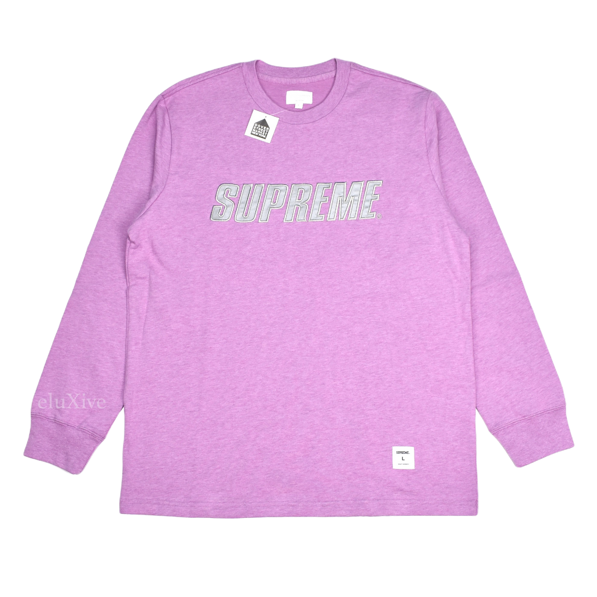 Supreme 3M Reflective Logo L/S - Magenta - Used Supreme