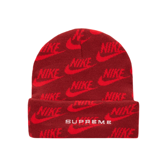 Supreme x Nike Jacquard Logos Beanie - Red