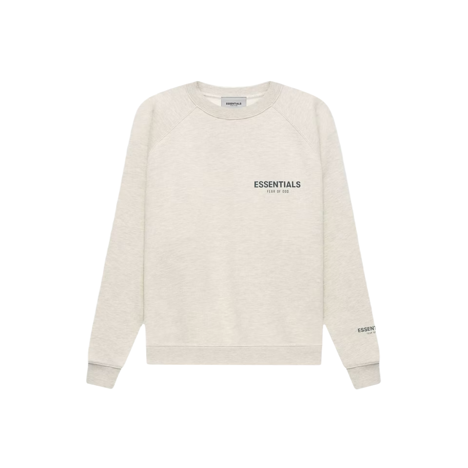 Fear of God Essentials Core Collection Pullover Crewneck - Light Heather Oatmeal Fear of God