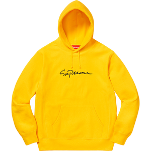 Supreme Classic Script Hooded Sweatshirt - Yellow - Used