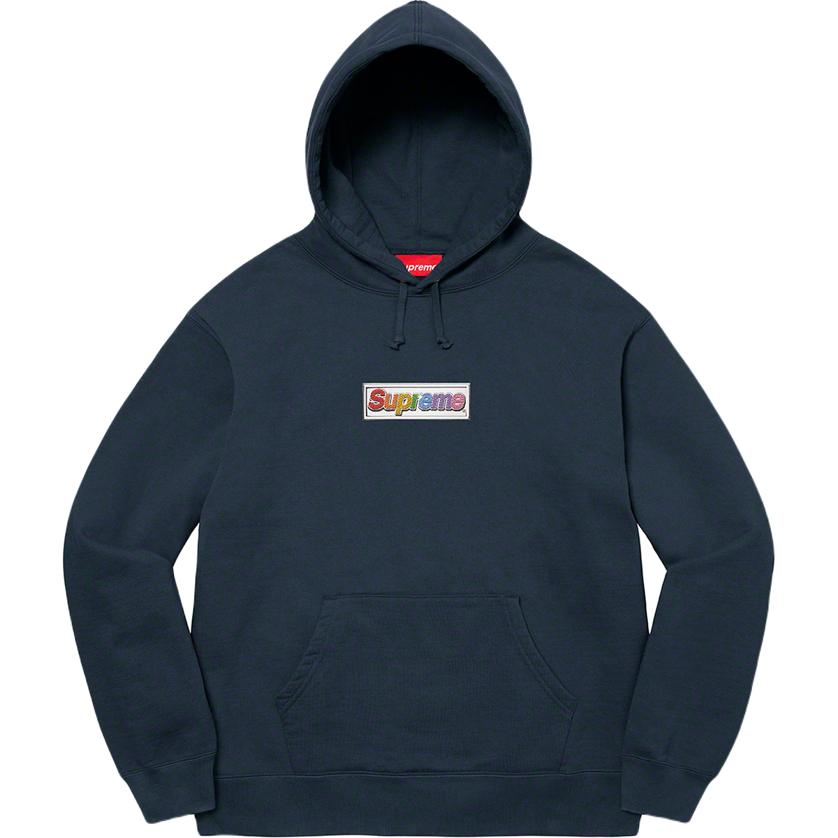 Supreme Bling Box Logo Hooded Sweatshirt - Navy SS22 Supreme
