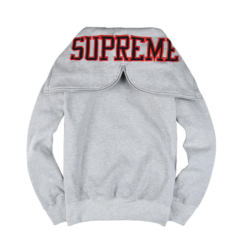 Supreme Split Hood Zip Up Sweatshirt - Grey - Used Supreme