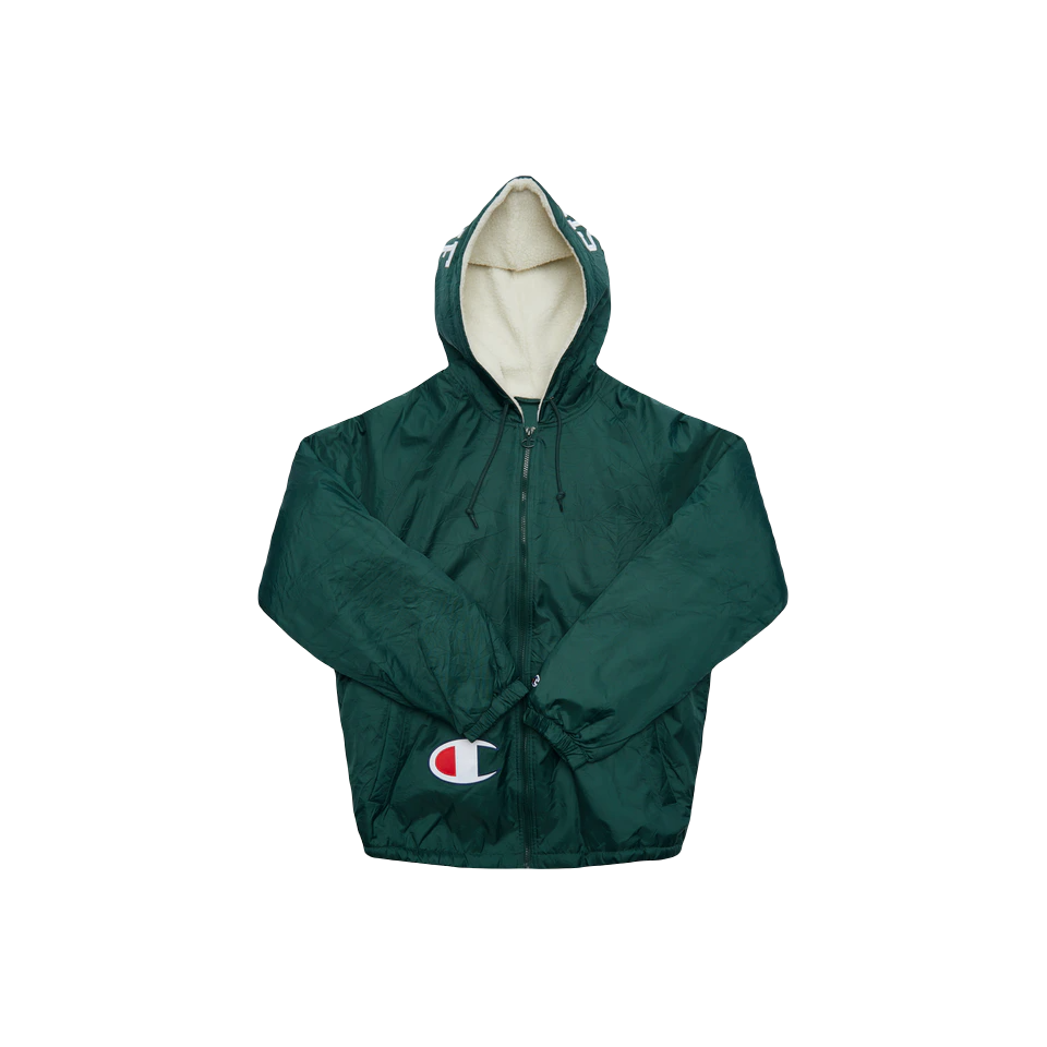 genert Mig selv etikette Supreme x Champion Sherpa Lined Hooded Jacket - Dark Green – Grails SF