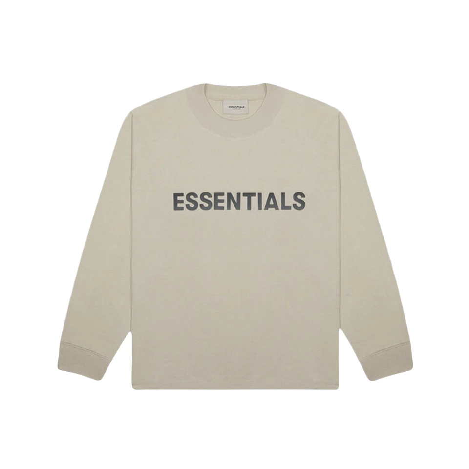 Fear of God Essentials Long Sleeve T-Shirt Applique - Tan - Used