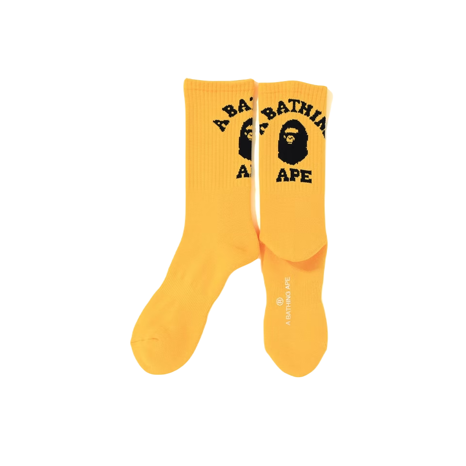 A Bathing Ape College Socks - Yellow Bape