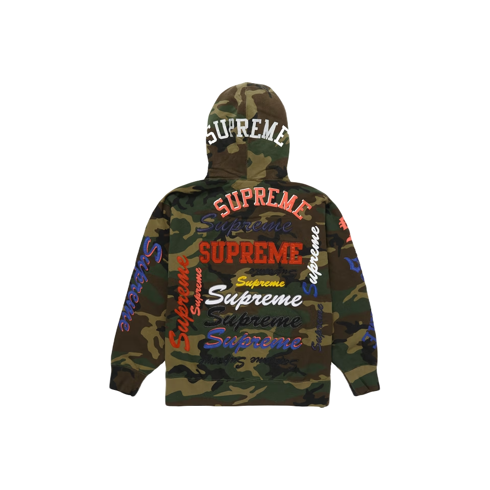 Supreme Multi Logo Hooded Sweatshirt - Woodland Camo - Used Supreme