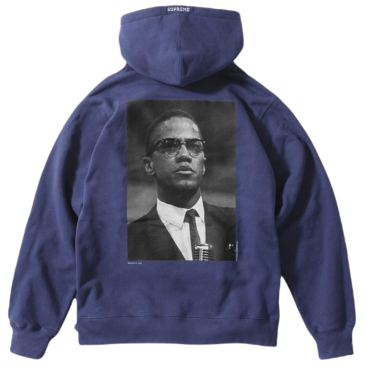 Supreme Malcolm X Hooded Sweatshirt - Washed Navy Supreme