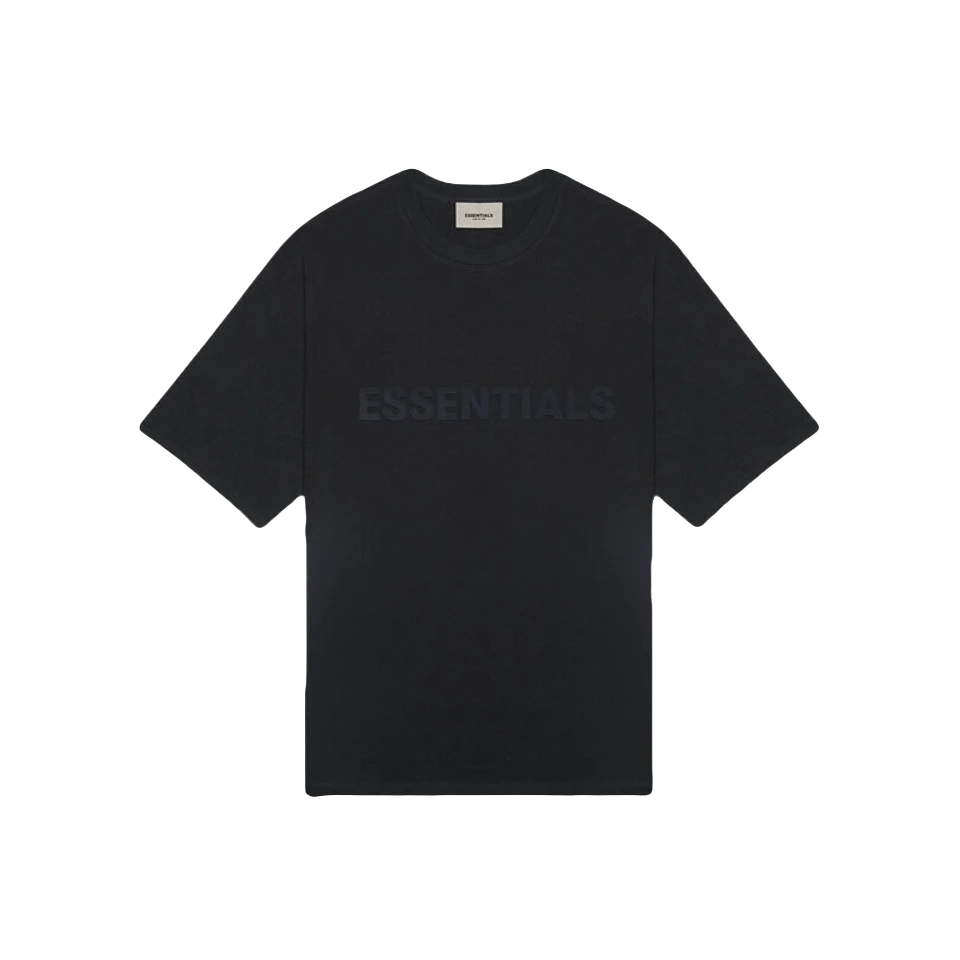 Fear of God Essentials Boxy T-Shirt Applique Logo - Black Fear of God